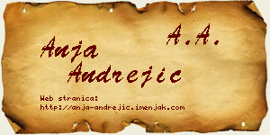 Anja Andrejić vizit kartica